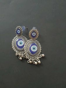 Oxidized Evil Eye Earings