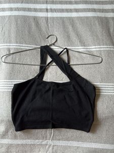 Black Crossover Tank Top