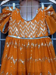 Girls' Festive Orange Dress 5to7 Age