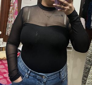 Sheer Black Bodysuit