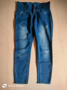 High Waisted Distressed Jeans
