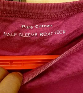 Stylish Boat Neck M&amp;S Tee/top