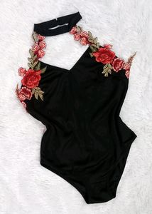 Floral Embroidered Top &amp; Denim Skirt Set