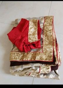 Silk Embroidered Saree With Blouses