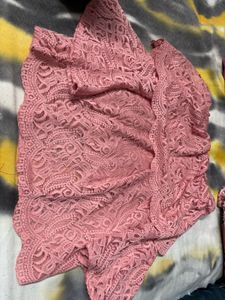 Pink Lace Off-Shoulder Top