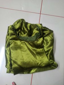 Olive Green Satin Top