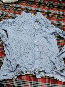Blue Ruffled Shirt