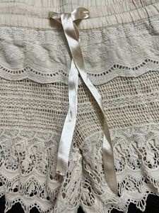 Satin Front Tie Crochet Short