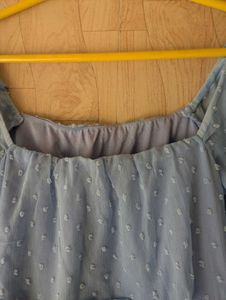 Blue solid sheath dress