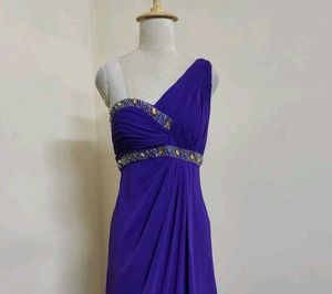 Elegant Purple One-Shoulder Dress