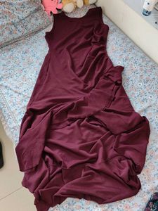 ✨ Burgundy Ruffle Maxi Dress *Belt Free*✨
