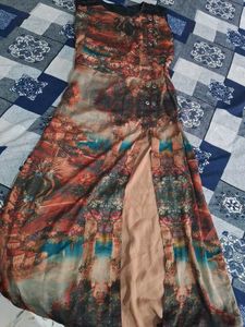 Vintage Print Maxi Dress
