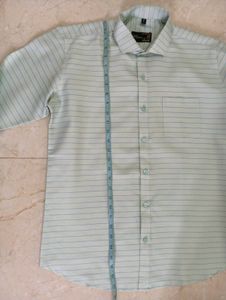 MEN&#39;S SEA GREEN STRIPED SHIRT