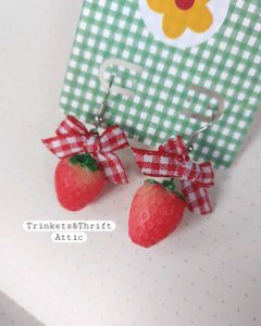 Strawberry Bow Earrings
