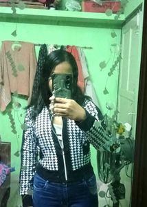 Houndstooth Bomber Jacket