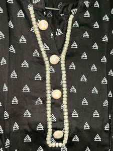 Black And White Kurta With Palazzo For Daily Wear