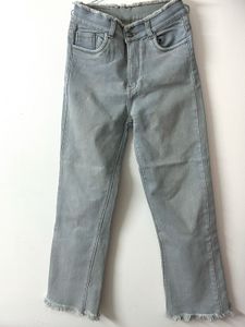 Blue Frayed Hem Jeans
