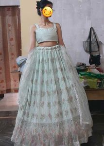New Pista Color Lehenga Choli Set