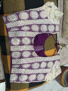 Purple Embroidered Blouse