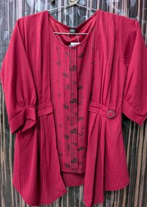 Elegant Red Tunic Top