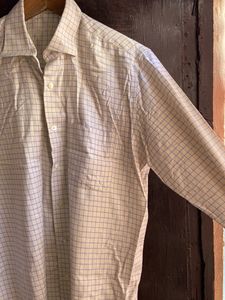 Louise Philippe - Beige Colour With Blue Linen Shi