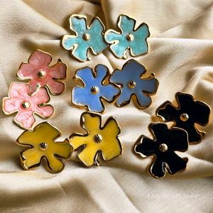 Antitarnish Enamel Painting Floral Earrings