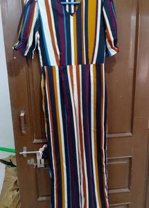 Striped Midi Jumpsuit
