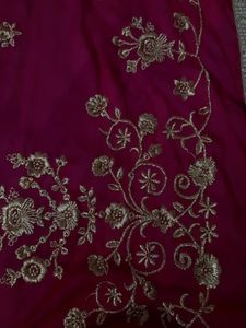 Mazenta Color Chinon Dupatta