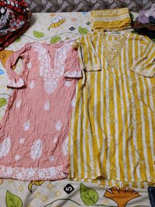 Chikankari Kurtis - Set of Two