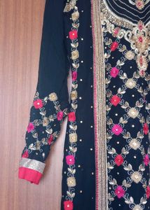 Black Heavy Work Kurta
