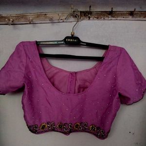 Gorgeous Georgette Embroidery Magenta Saree