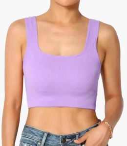 Lavender Ribbed Crop Tank Top