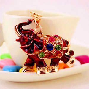 Lovely Crystal Elephant Key Ring KeyChain Hand B