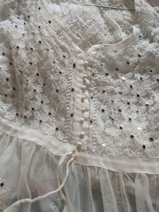 White Embellished Chikan Kurti