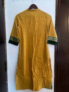 Yellow &amp; Green Trim Kurti