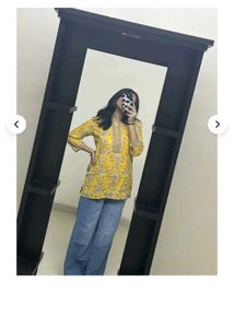 Yellow Floral Print Tunic