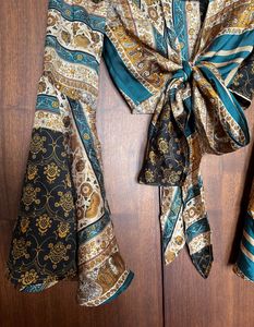 Cider Scarf Print Tie Top