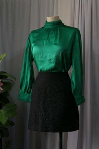 Zara Green Satin Blouse
