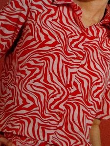 Red Animal Printed Co-ord Set