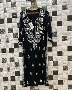 Set Of 3 Kurti: 2 Black And 1 Powder blue