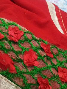red rose saree