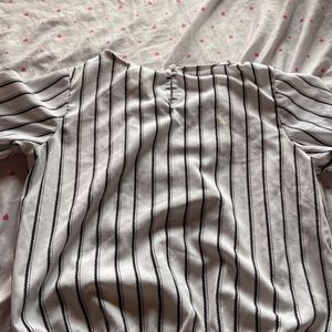 Striped Button-Up Crop Top(9-10 Years)