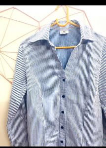 Stripped Blue Cotton Shirt