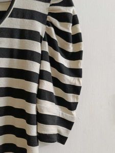 Striped Puff Sleeve Top