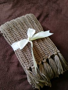 Handmade Crocheted Scarf with Tassels