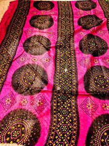100% Pure Silk Bandhani Print Saree