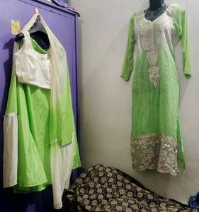 Kurta Skirt Beautiful Inner Blouse With Dupatta
