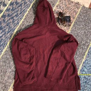 Oversized Burgundy Uniqlo Hoodie