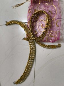Pearl kundan jaipuri anklets