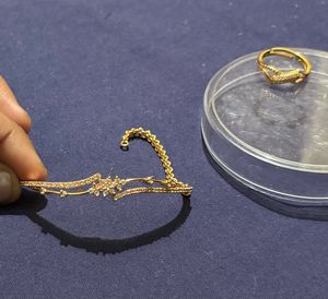 “Elegant Gold Bracelet &amp; Ring Set”